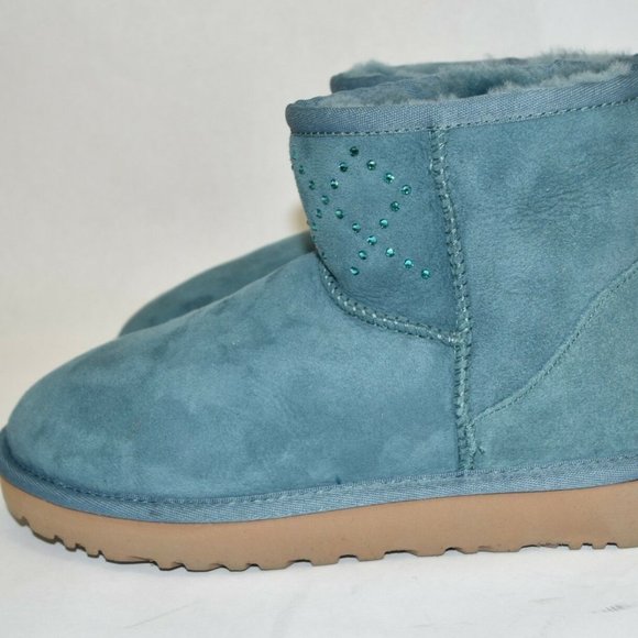 UGG Classic Mini Swarovski Crystal Boot SHEARLING EMERALD WINTER 6 US (M12) - Picture 4 of 7